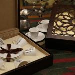 Luxury Turkish Coffee Cups with Decorative Wooden Box